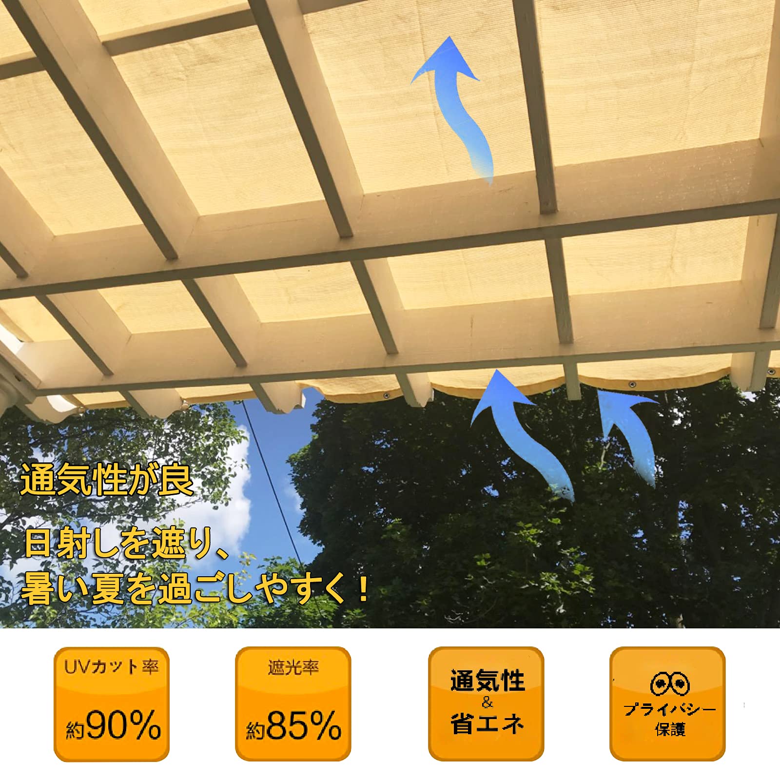 Amazon | Oromany 日除け シェード 高密度ポリエチレン 通気性は良いと 