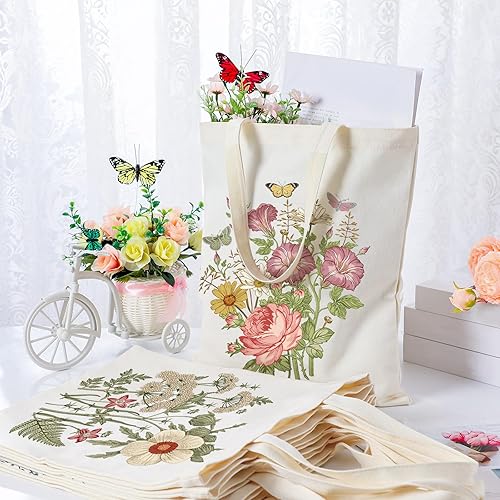 Miniatura 4 de Silkfly 6 bolsas de lona estéticas para regalar al club de libros, a granel, amantes de los libros bibliotecarios, lectores bibliotecarios, regalos