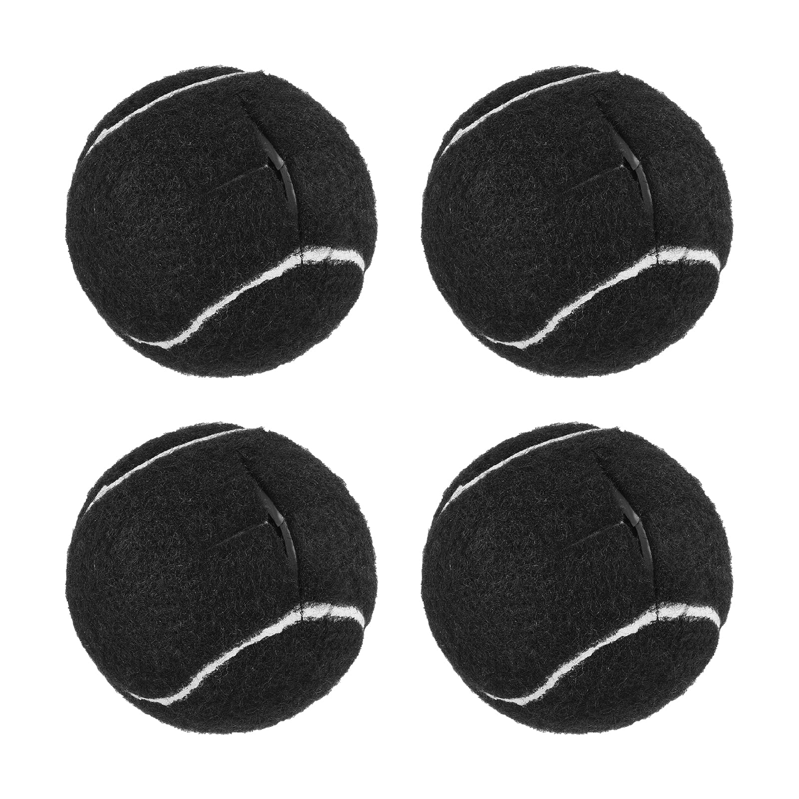 sourcing map Precut Walker Tennis Balls, 4Pcs - Tennis Balls for Chairs, Tennis Table Leg Covers, Felt Pad Glide Balls for Furniture Legs Floor Protection (Black)
