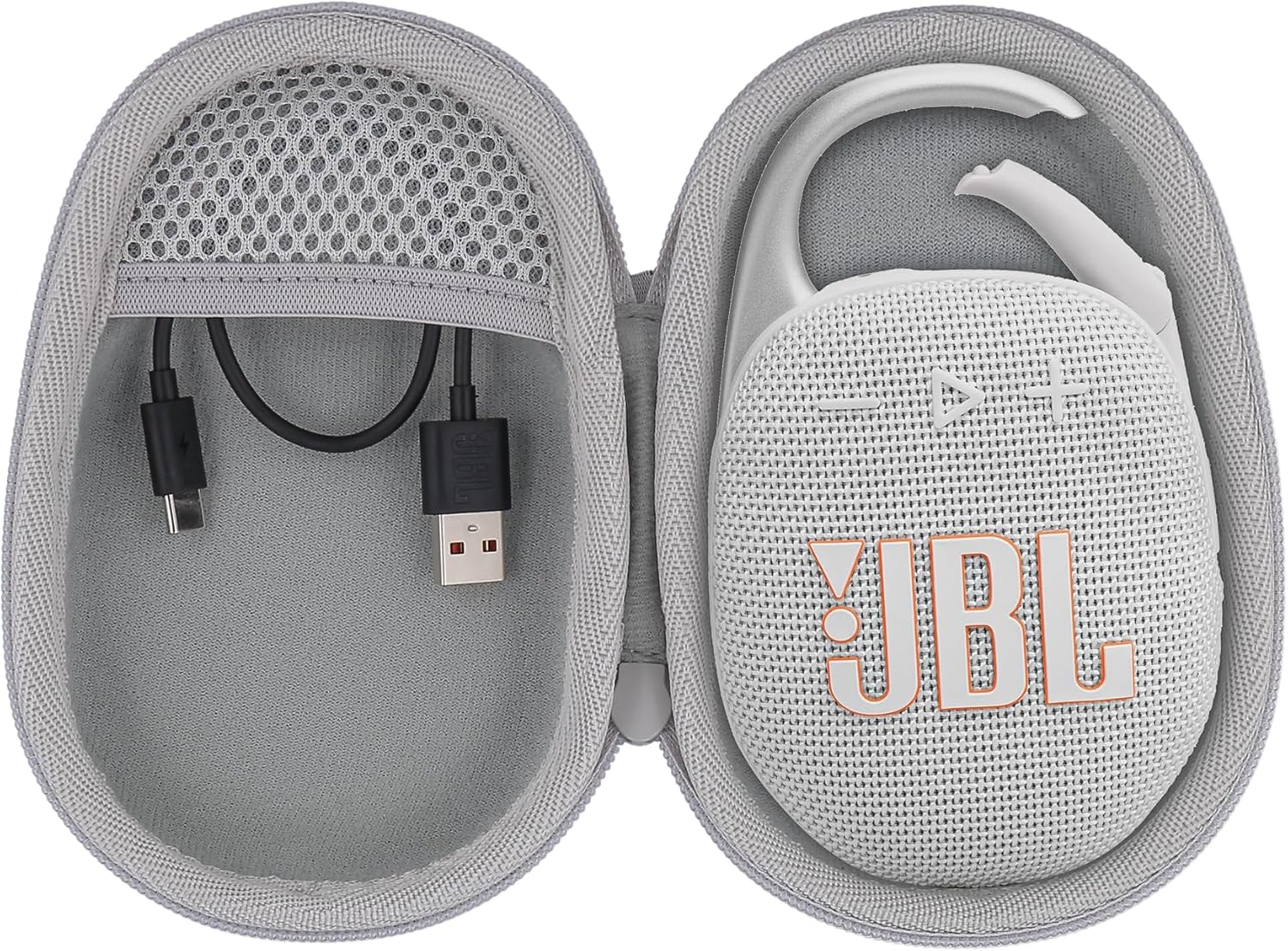 co2CREA Hard Carrying Case Replacement for JBL Clip 5 Waterproof Portable Mini Speaker (White Case)