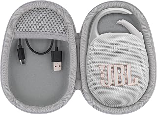 co2CREA Hard Carrying Case for JBL Clip 5 Portable Mini Speaker, White
