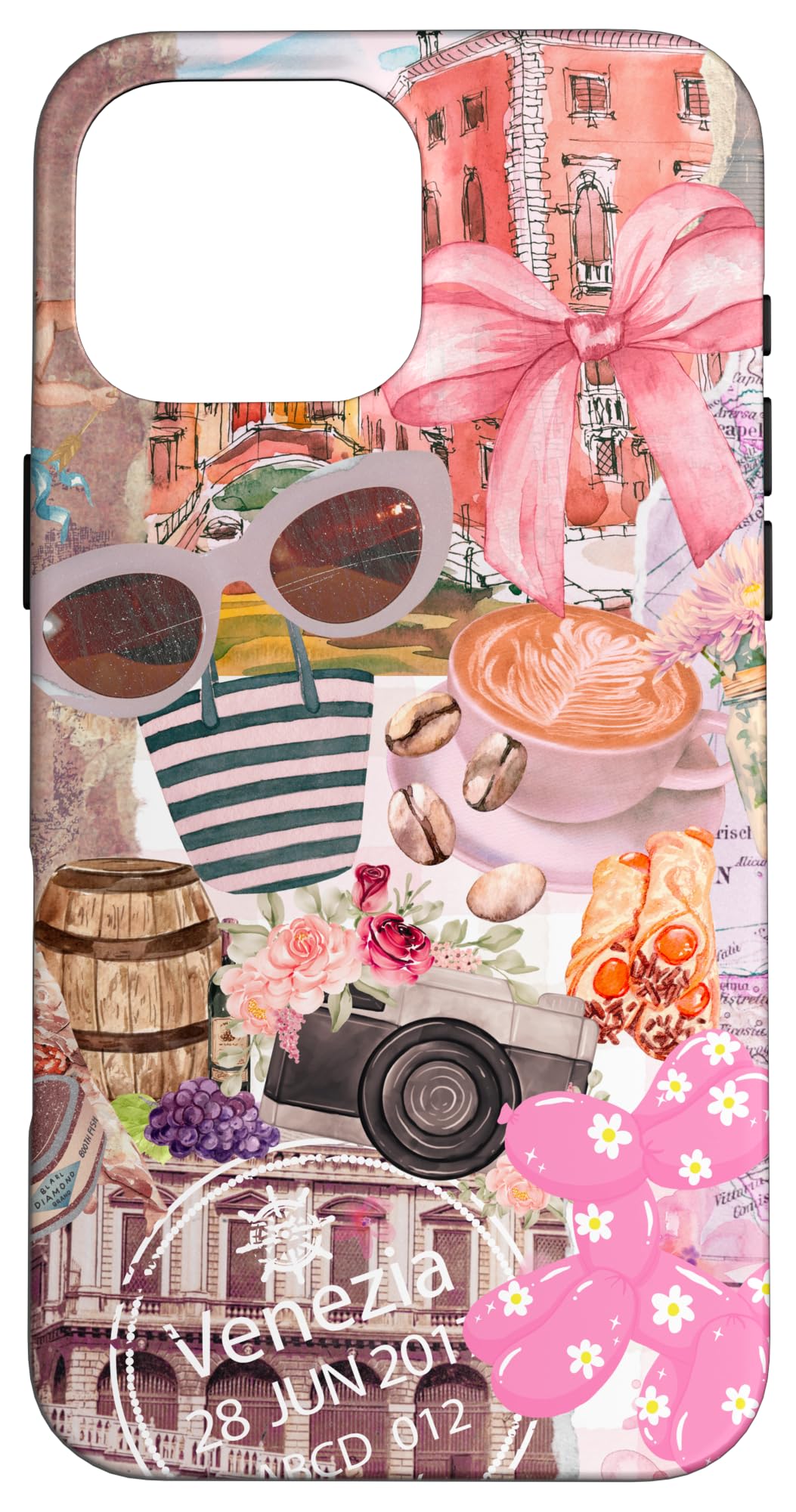 Aesthetic Summer European Coquette Collage Scrapbook Preppy Case for iPhone 16 Pro Max