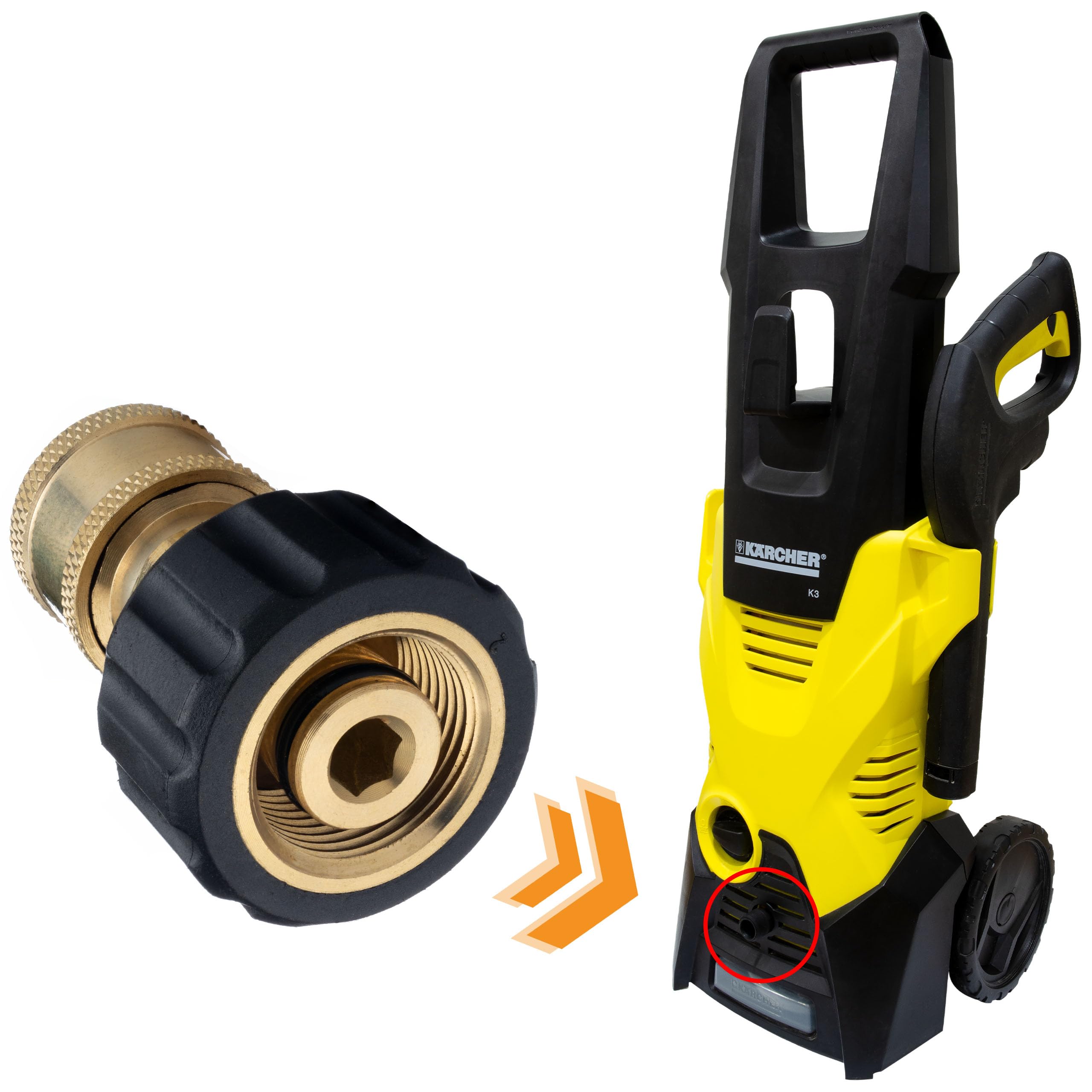 REDUKCJA ADAPTER GNIAZDO M22 NA SZYBKOZŁACZE SZYBKOZŁACZKA 1/4” DO KARCHER