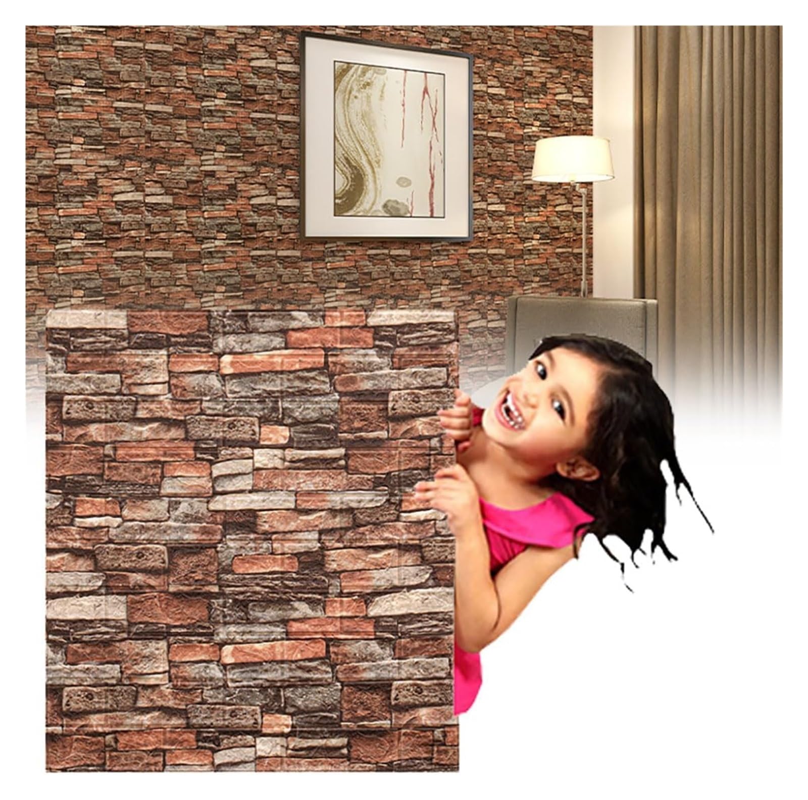 Adhesive wall Panels, Wall Panel，Wall Panels Self-Adhesive Brick Tile Wallpaper Foam Stone Panel(40pcs)