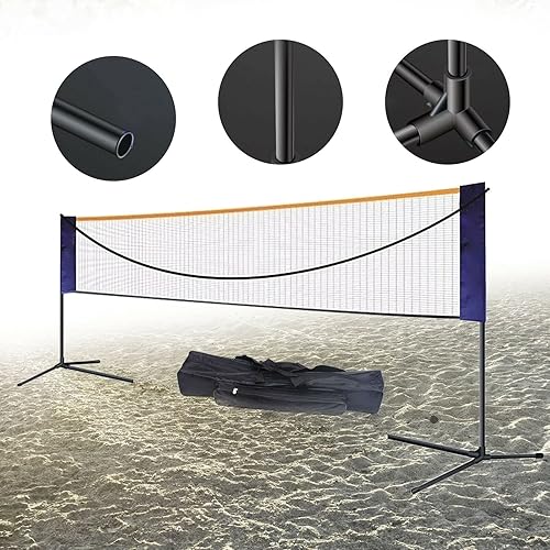 Miniatura 2 de Juego de 20 pies de red de bádminton, voleibol, tenis, pickleball, juego de red de bádminton portátil para niños, voleibol, tenis, fútbol, red
