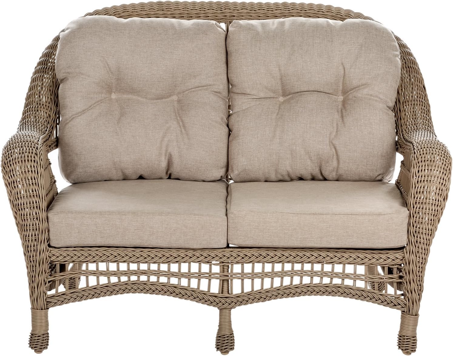 Saturn Collection Outdoor Garden Patio Loveseat Chair Light Brown