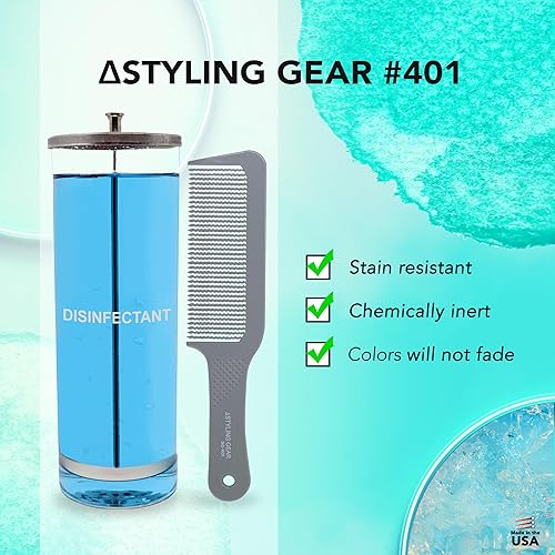 Miniatura 7 de Paquete de 12 peines profesionales de 9.5 pulgadas, peines de peluquero ligeros extra grandes para decoloración, tapas planas, cortaúñas sobre peine