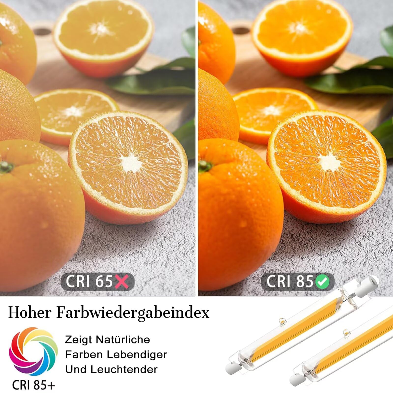 R7S LED 118mm Dimmbar 20W lampen Ersatz für 200W Halogen Leuchtmittel | 2000LM 6000K Kaltweiß, CRI≥85, 360° Abstrahlwinkel, Hightlight Birne für Strahler Deckenfluter Außenleuchten, 6er Pack