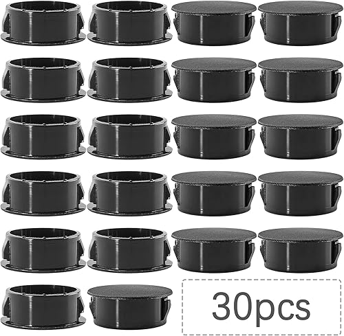 Miniatura 7 de Murtenze 30 tapones de agujeros blancos de 0.866 in (78 pulgadas), cubierta de plástico tipo empotrado, tapón redondo de plástico con cierre a