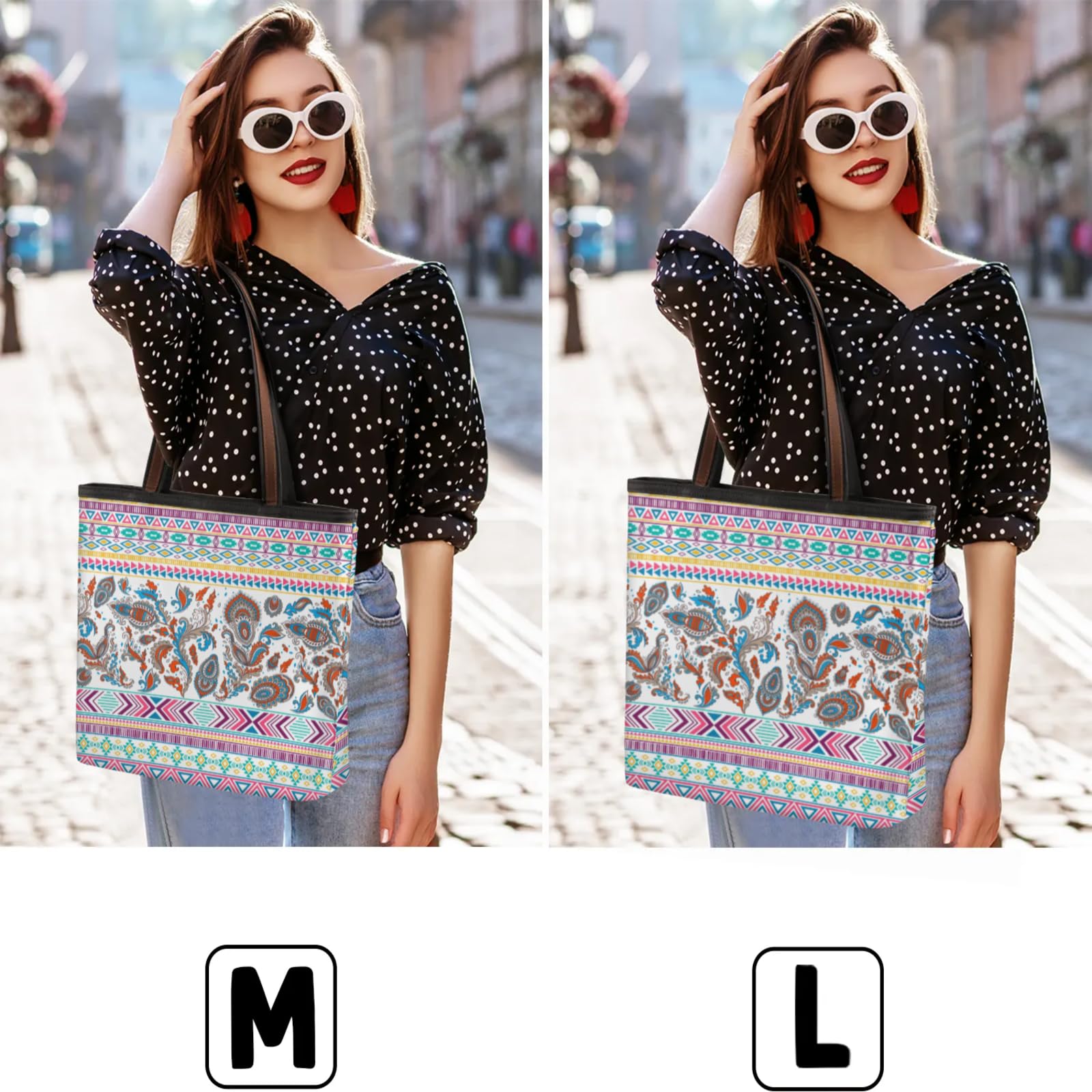 Colorful Rhombus Triangle Pattern Tote Bag Multi Pocket Zippered Beach Bag Lightweight Waterproof Handbag for Women Men Work Gym Travel Swimming Yoga Grocery Shopping M