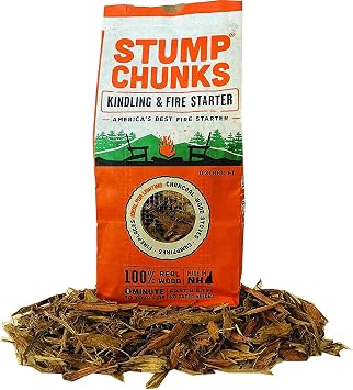 Stump Chunks SC-3 0.3 Cu Ft Kindling & Fire Starters - Natural Fire Kindling Wood Sticks & Firewood Starter - Firestarter Sticks from Recycled Tree Stumps - Medium Bag