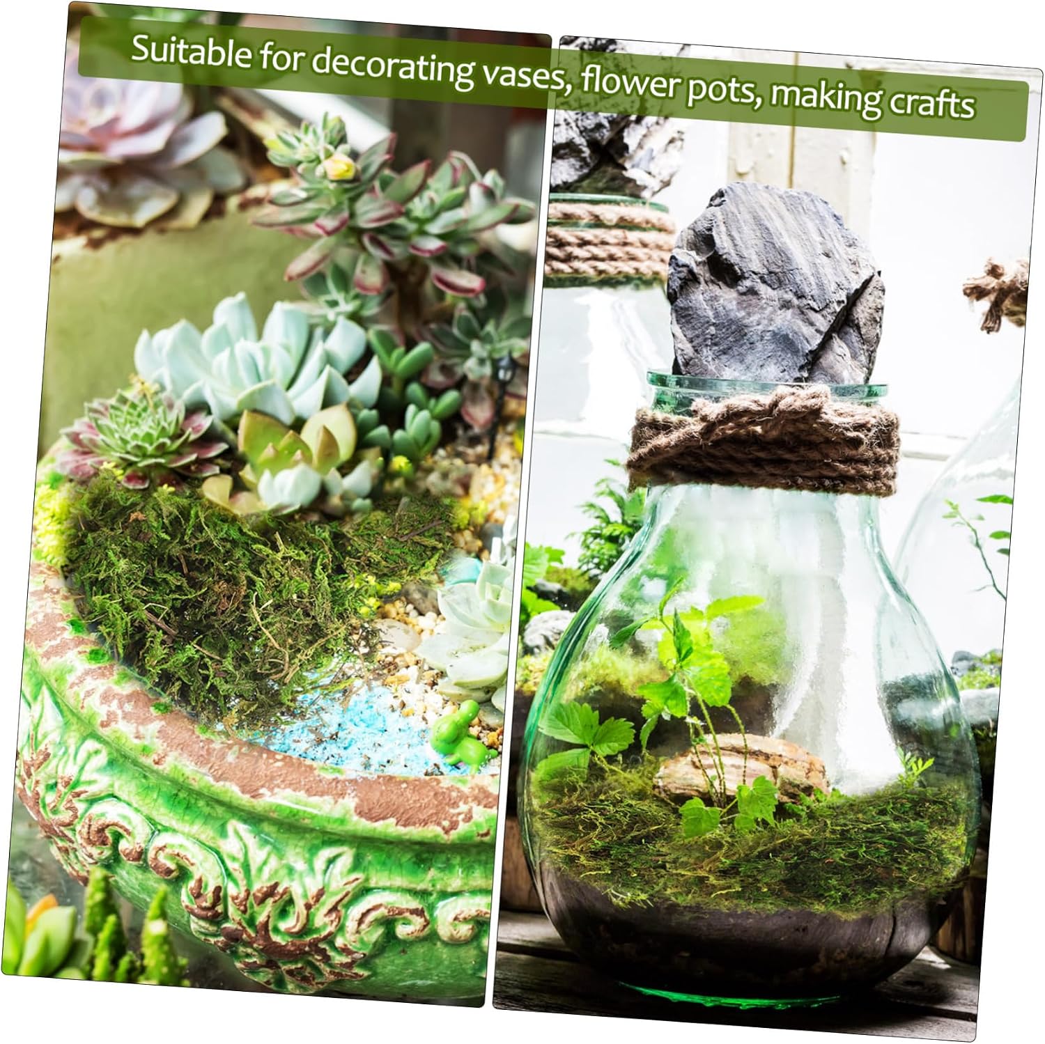 Artificial Moss for Crafts Premium Faux Moss for Indoor Decoration for Floral Arrangements DIY Projects and Gardens Realistic Green Decor