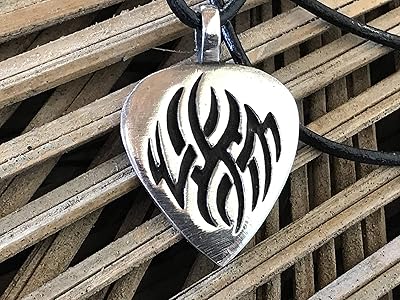 Amazon.com: Pewter Guitar Pick with Tribal Flame Pendant on