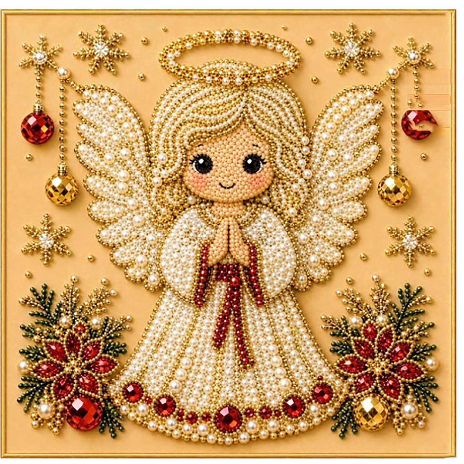 DIY Christmas Pearl Diamond Painting Art Kit with Frame