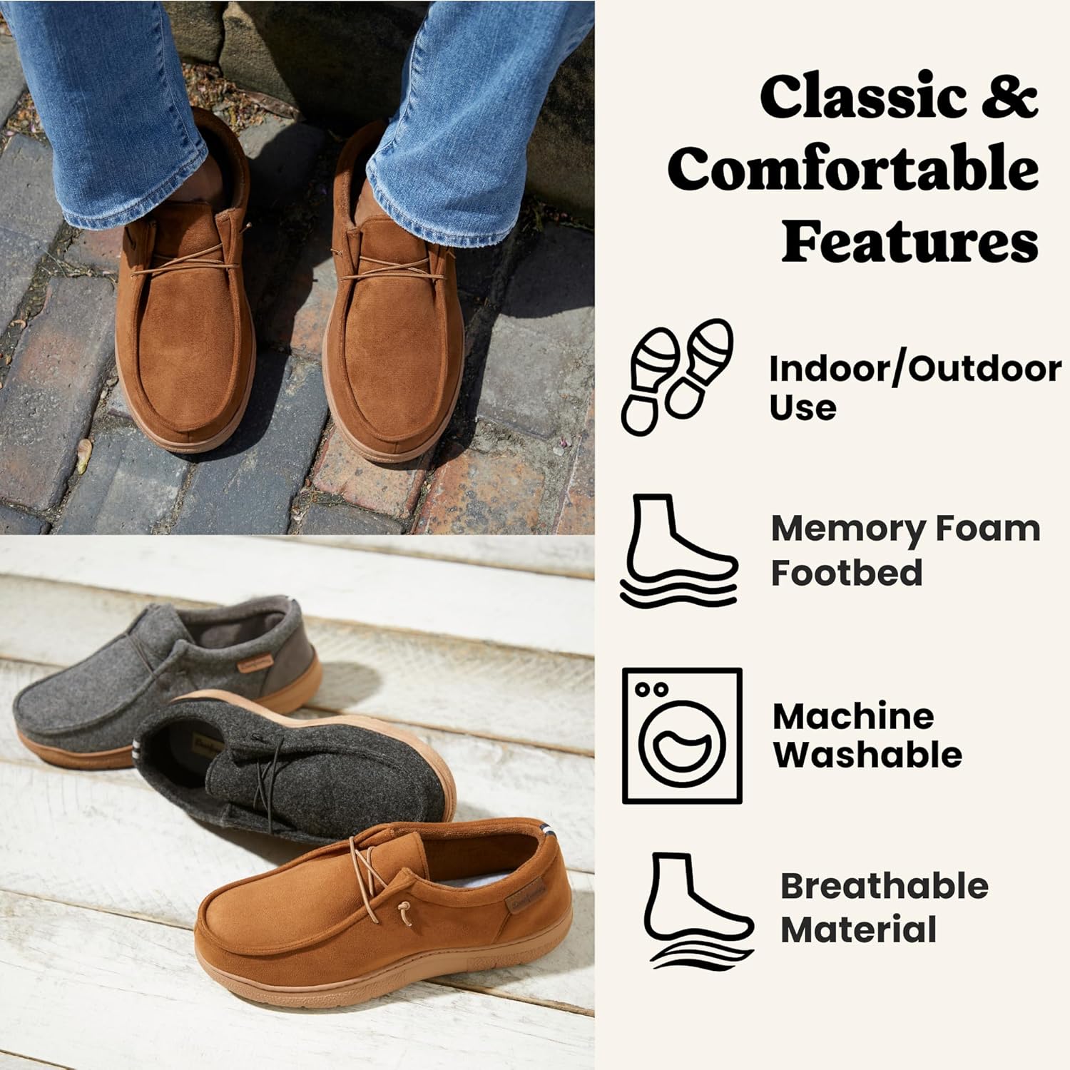 Dearfoams mens Bennett Indoor/Outdoor Memory Foam Comfort Chukka Boot - Image 4