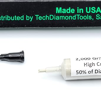 TechDiamondTools Diamond Polishing Compound Polishing Paste USA Made 2,000 Grit 4-8 Microns for Marble Glass Metal Rock Jewelry Resin Silver Chrome Gemstone with High Concentration of Diamond Powder
