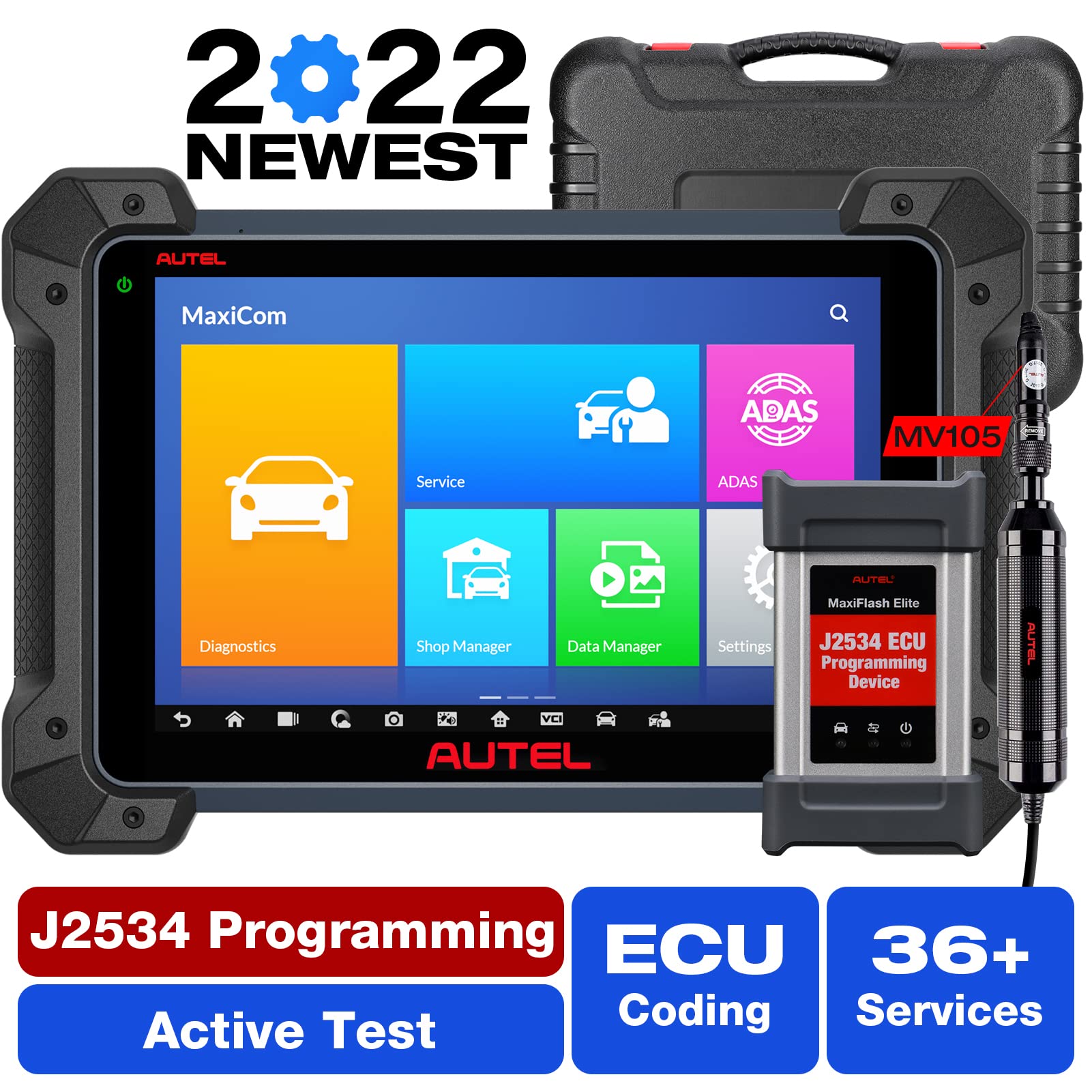 Autel MaxiCOM MK908P J2534 (Upgraded MS908P MaxiSys Pro) Diagnostic Scanner with Jbox ECU Reprogrami