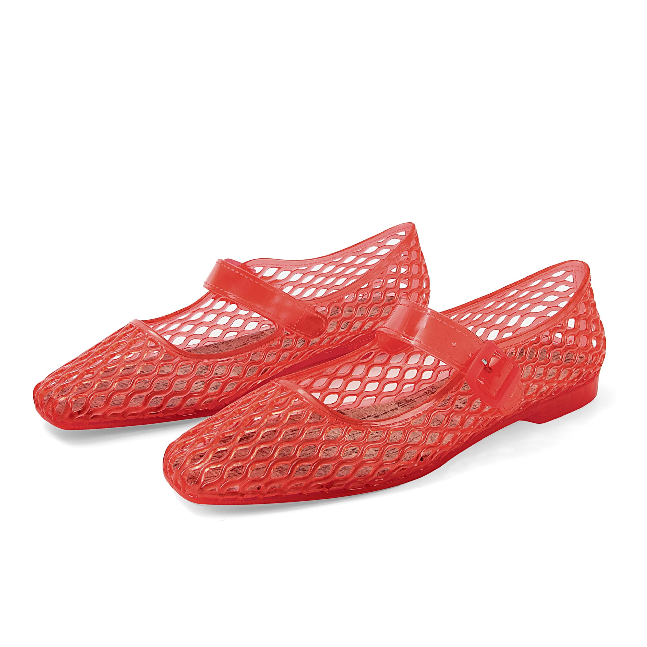 DOEYG Jelly Mary Ballet Flats for Women Jelly Sandals Shoes Women Beach Jellies Mary Jane Flats Ballerina Shoes — view 8