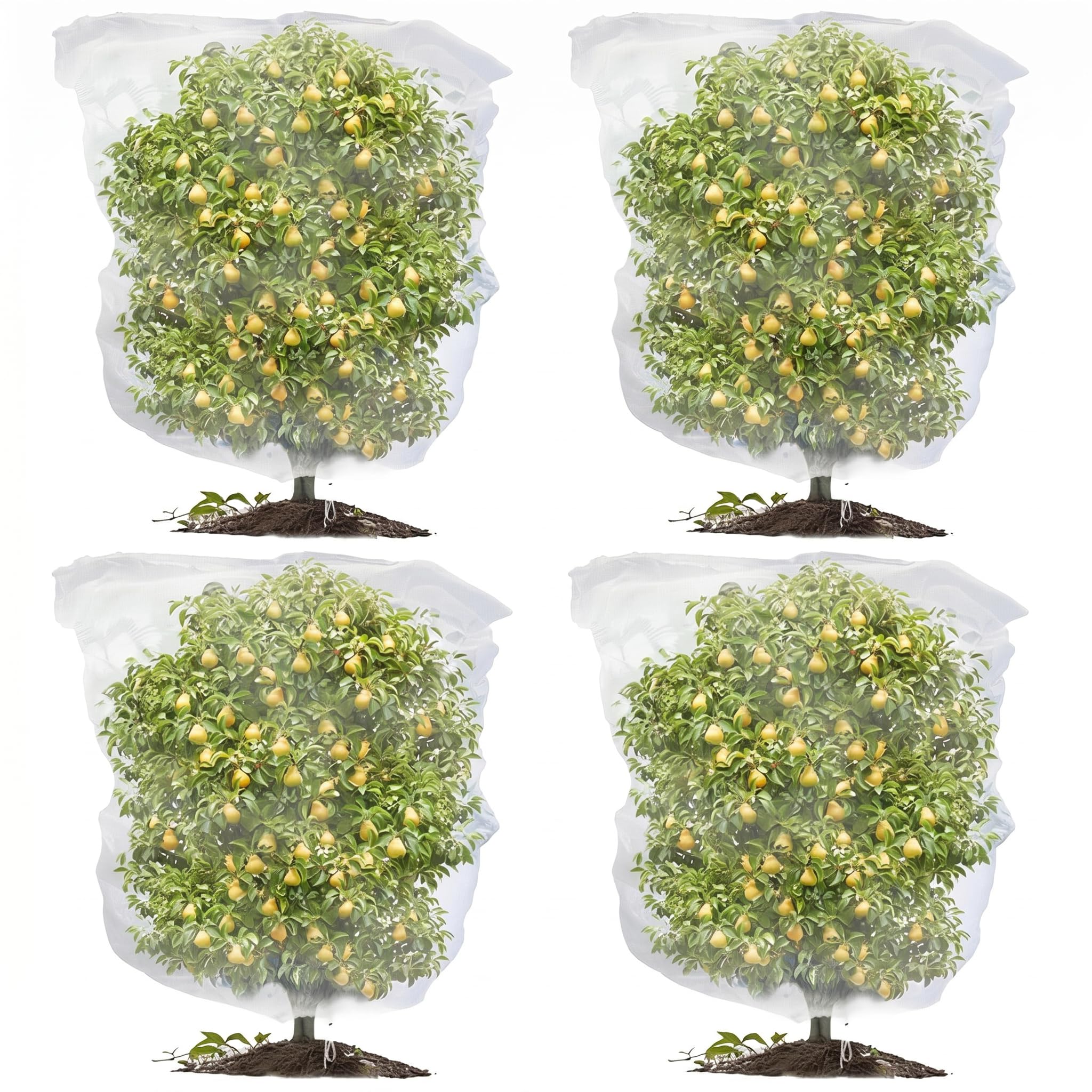 4PCS Fruit Tree Netting Bird Protection, Bird Netting for Garden, Fruit Trees Cover Frame Bags with Drawstring for Small Bush Vegetables Strawberry Net (120 * 140cm)