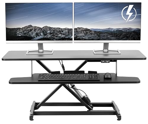 VIVO Black 42 inch Electric Desk Converter, DESK-VE42B | Height