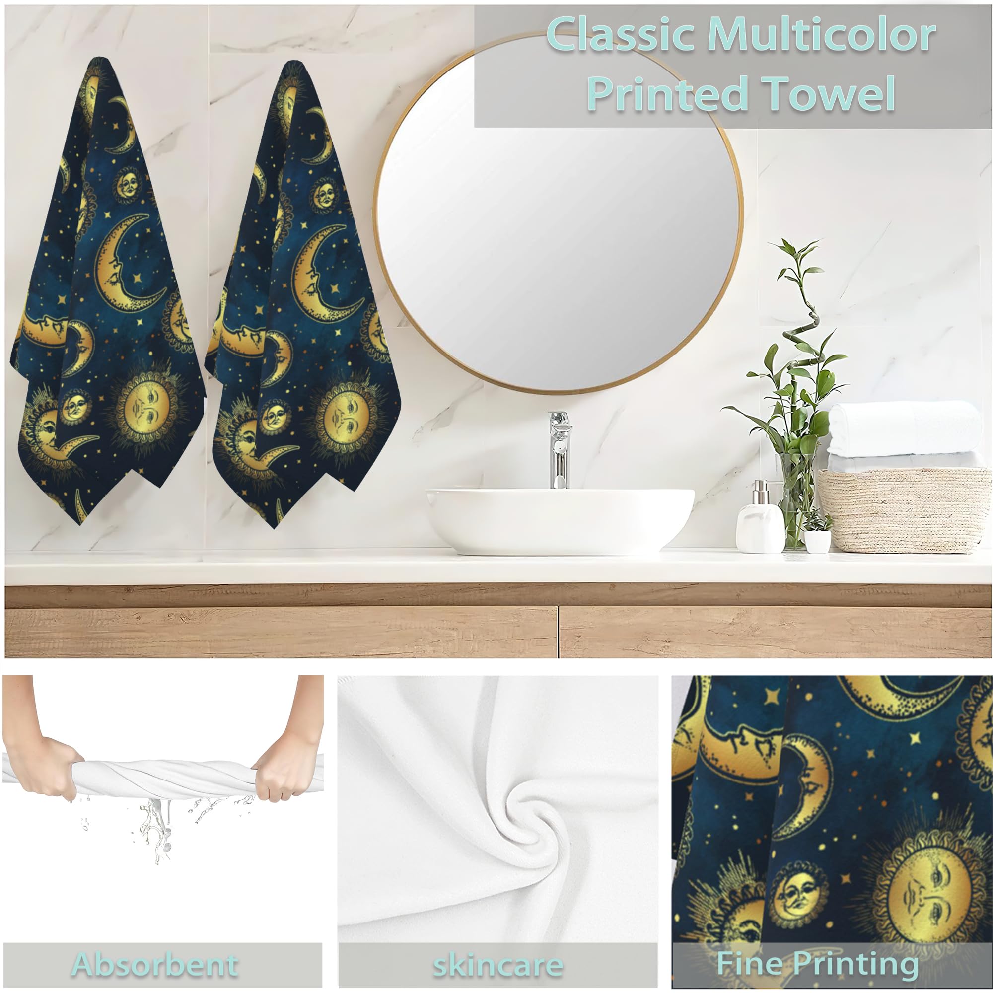 Amazon.com: CXULIN 2 Pack Hand Towels for Bath,Boho Celestial Moon