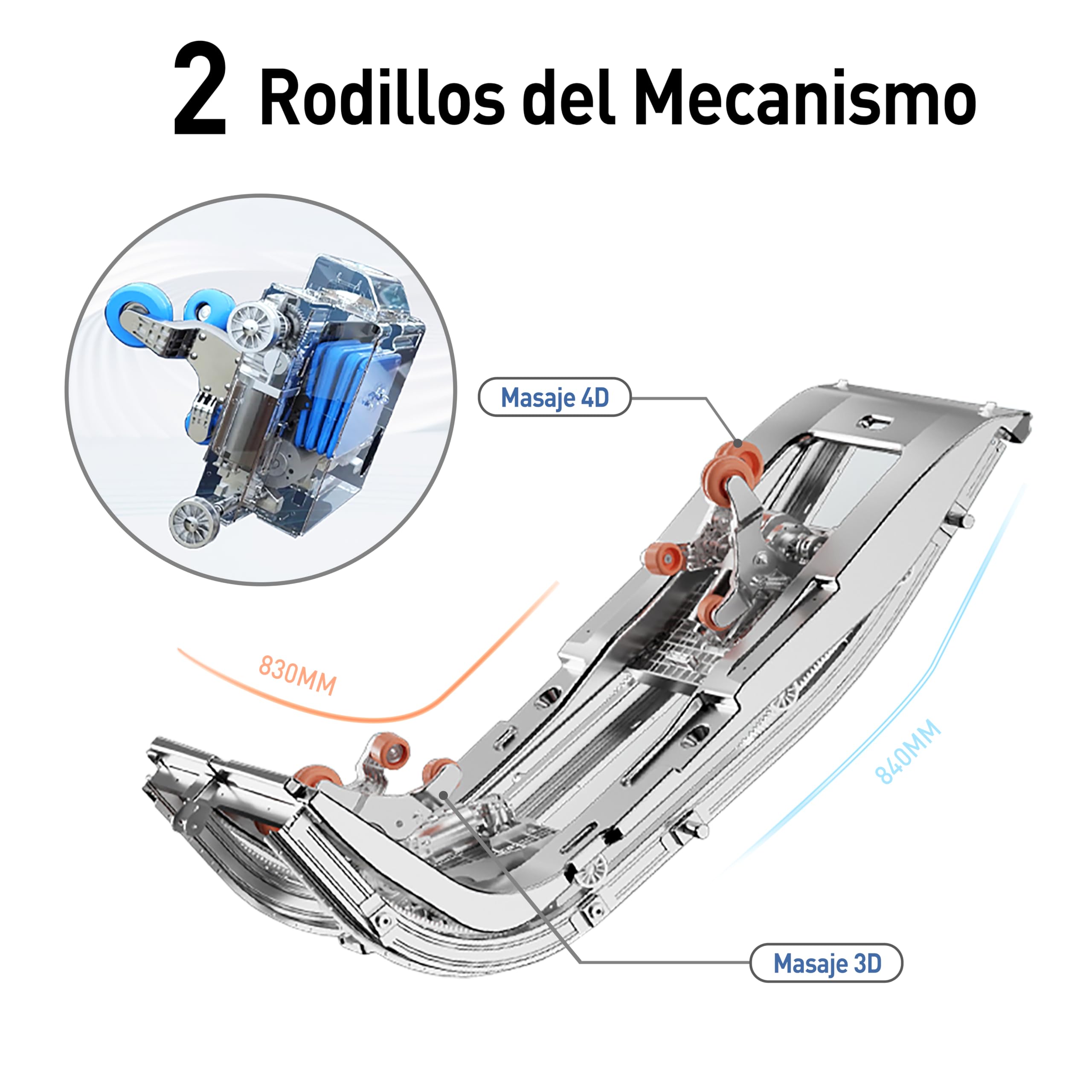 ROTAI Silla de Masajes Inteligente, Gravedad Cero, Masaje Completo con Shiatsu, Bluetooth, Función de Calefacción y Rodillos para Pies (Gris)