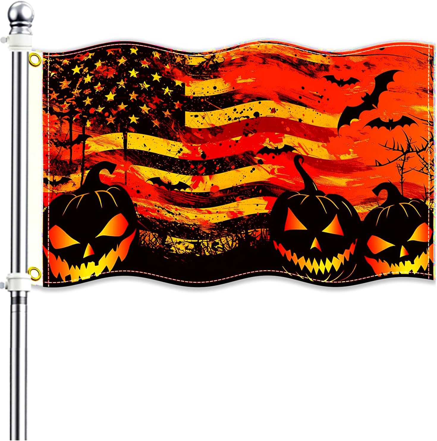 Large Seasonal Garden Flags Set of 12-3x5 Ft Outdoor Double Sided Yard Flags with 2 Grommets for All Seasons Holiday Garden Decor Double Stitching Fall Winter Halloween Christmas Outside Decor