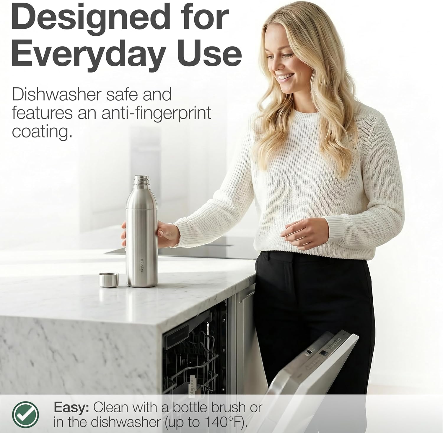 Stainless Steel Carbonating Bottle 43 oz | Compatible with Aarke Carbonator 3 (Not Pro) and SMEG Soda Makers | No Expiration | Plastic-Free | Dishwasher Safe | Replacement Bottle | 2x Steel - Image 7