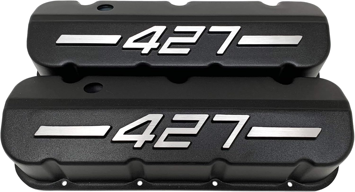 Big Block Chevy Racing 427 Valve Covers (Raised Logo) Black