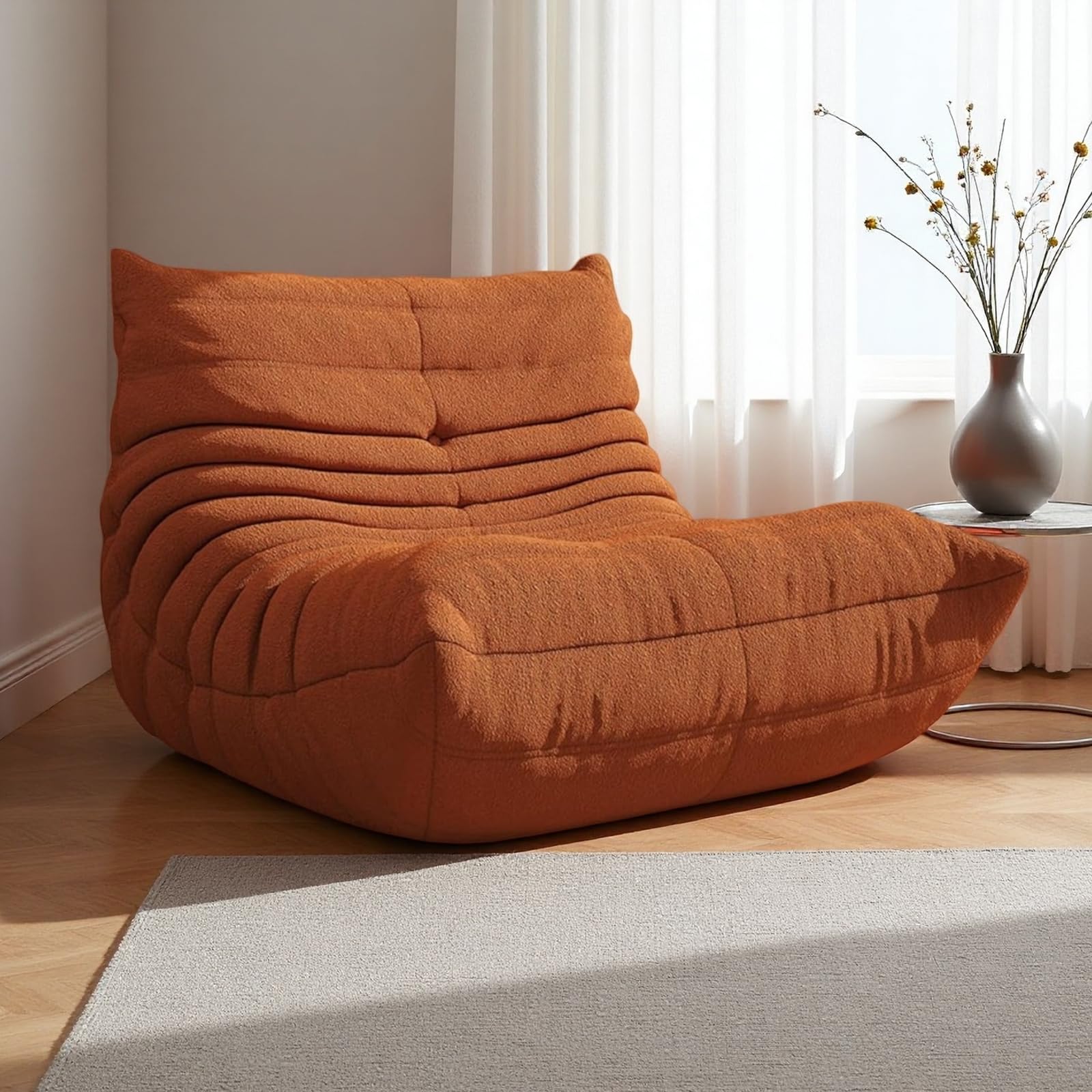Sedia a Sacco Togo da Camino, Divano Largo per Pavimento per Adulti e Adolescenti, Sedia Ergonomica da Relax, Comfort ad Alta Densità, per Soggiorno, Camera da Letto, Ufficio