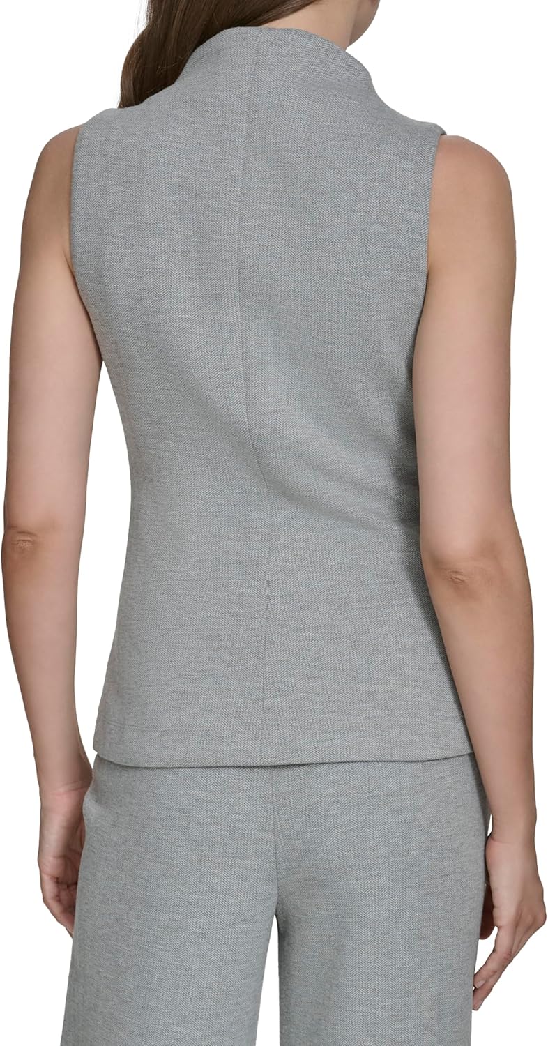 Halston Women's Knit Sleeveless Mock Neck