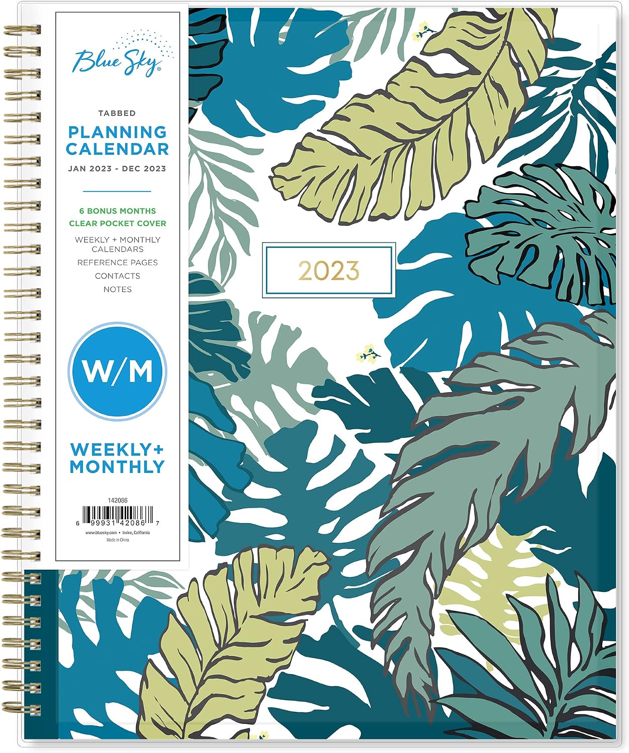 Blue Sky 2023 Weekly and Monthly Planner, January - December, 5" x 8", Clear Pocket Cover, Wirebound, Grenada (142086)
