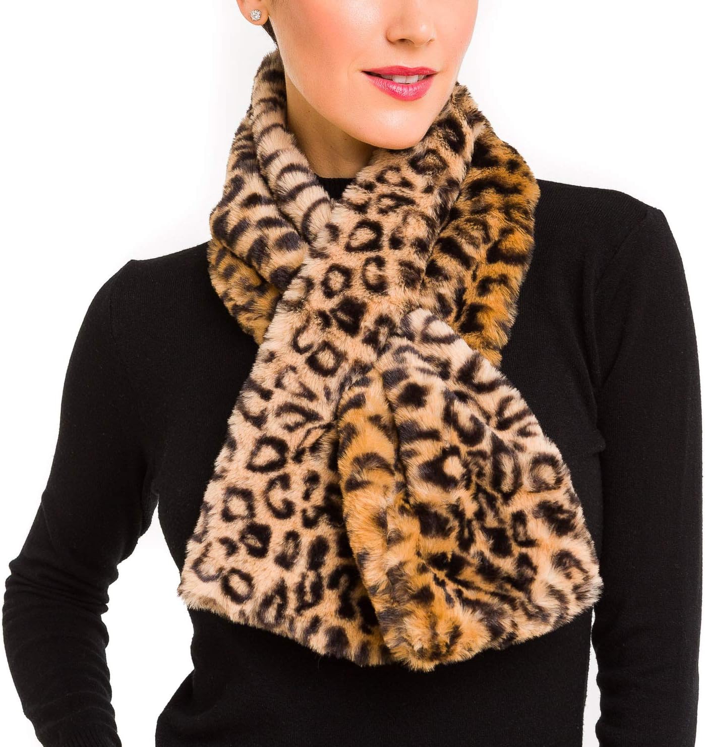 Fur Collar Scarf for Women Faux Fur Scarves Neck Shrug for Fall Winter Coat Dress