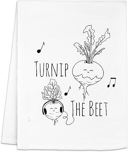 Miniatura 10 de Funny Dish Towel, Turnip The Beet, Flour Sack Kitchen Towel, Sweet Housewarming Gift, Farmhouse Kitchen Decor, White or Gray (Gray)