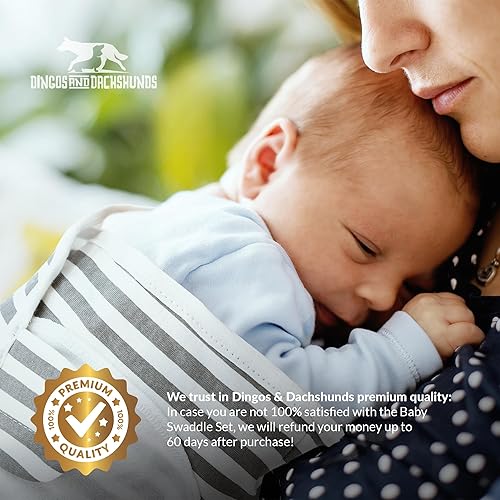 Miniatura 7 de Saco de envolver para bebé con 3 gorros de bebé (paquete de 3) – 100% algodón Oeko-TEX – Recién nacido 0 – 3 meses – Saco de dormir