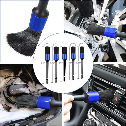 Miniatura 4 de Kit de 16 cepillos para neumáticos de rueda, cepillos para detalles de automóvil, cepillos de taladro para detalles de automóvil, flexible y