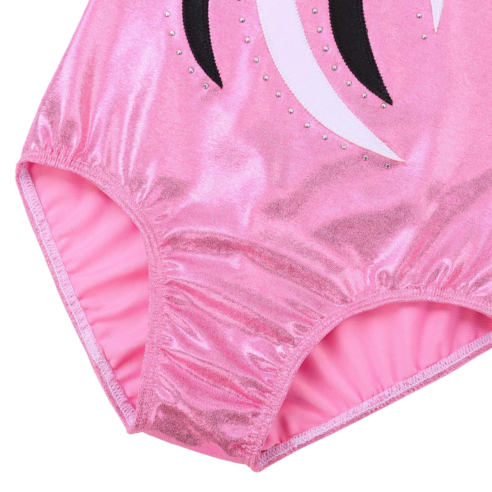 TFJH E Girls One Piece Gymnastics Leotard Embroidery Practice Outfits
