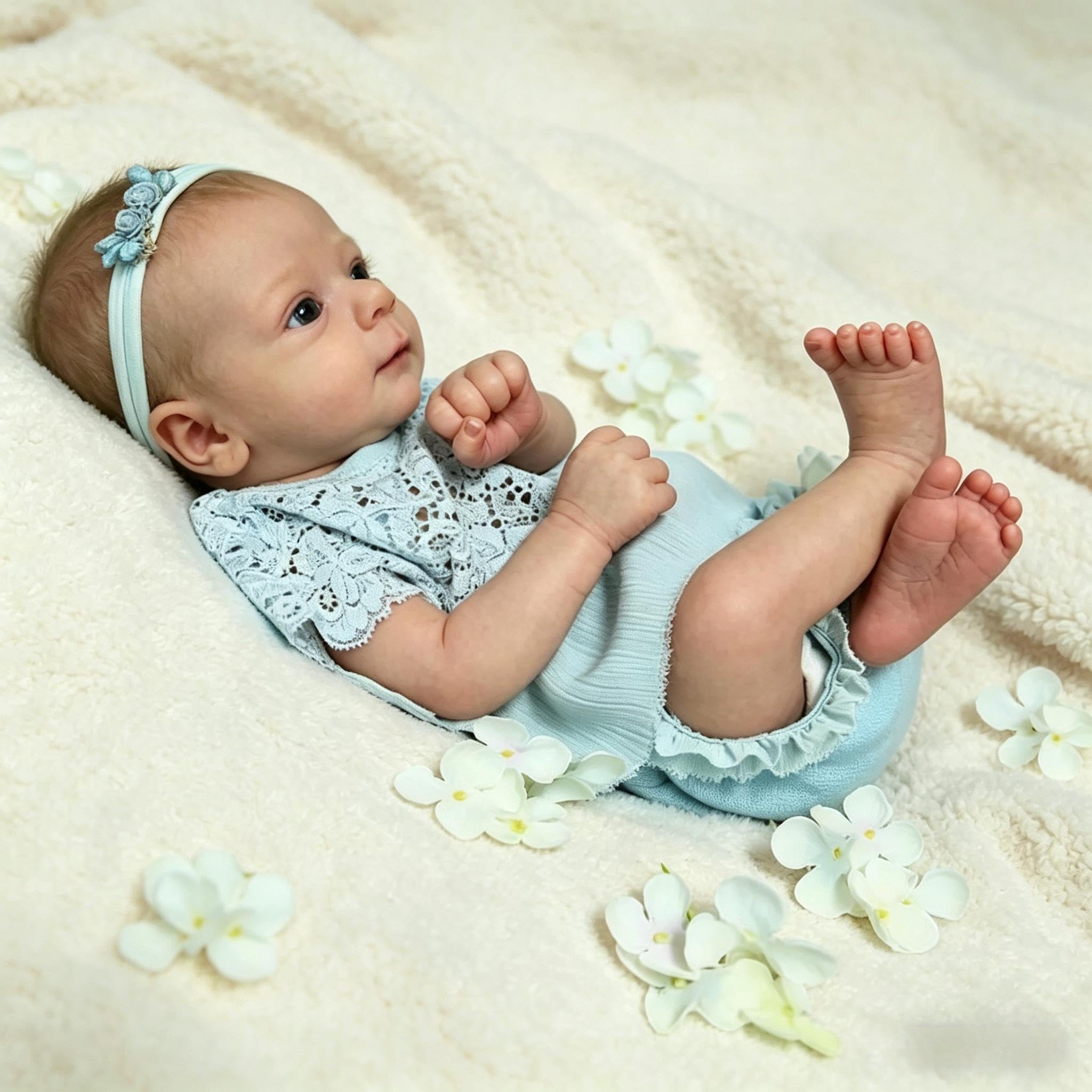 RXDOLL Realistyczne lalki Reborn Baby Dolls silikonowe na całe ciało 48 cm realistyczna lalka bobas noworodek dziewczynka pełne silikonowe lalki Reborn wyglądające na prawdziwe życie anatomicznie