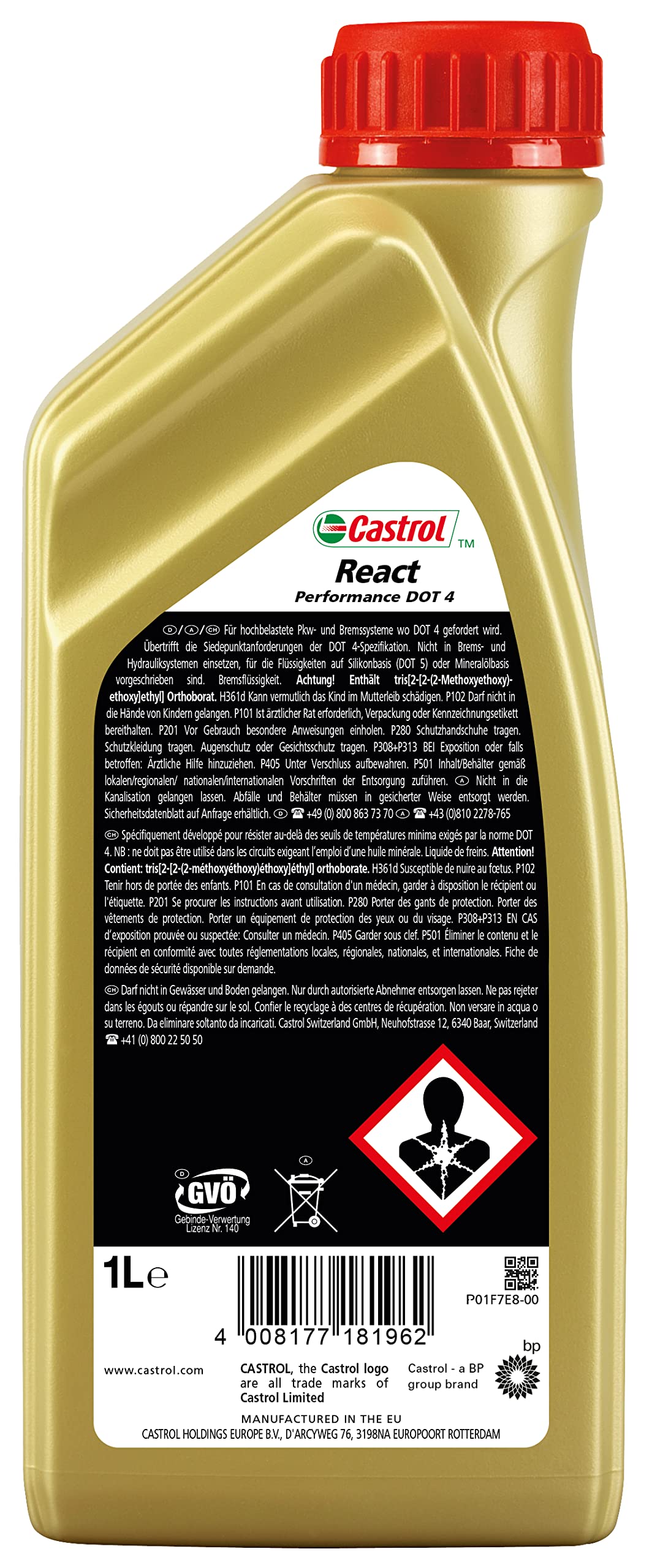 Castrol React performance dot 4 1L J8