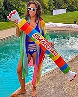 Vista 2 de Hibluco - Cárdigan largo tipo kimono para mujer, de verano, floral, de gasa, salida de baño