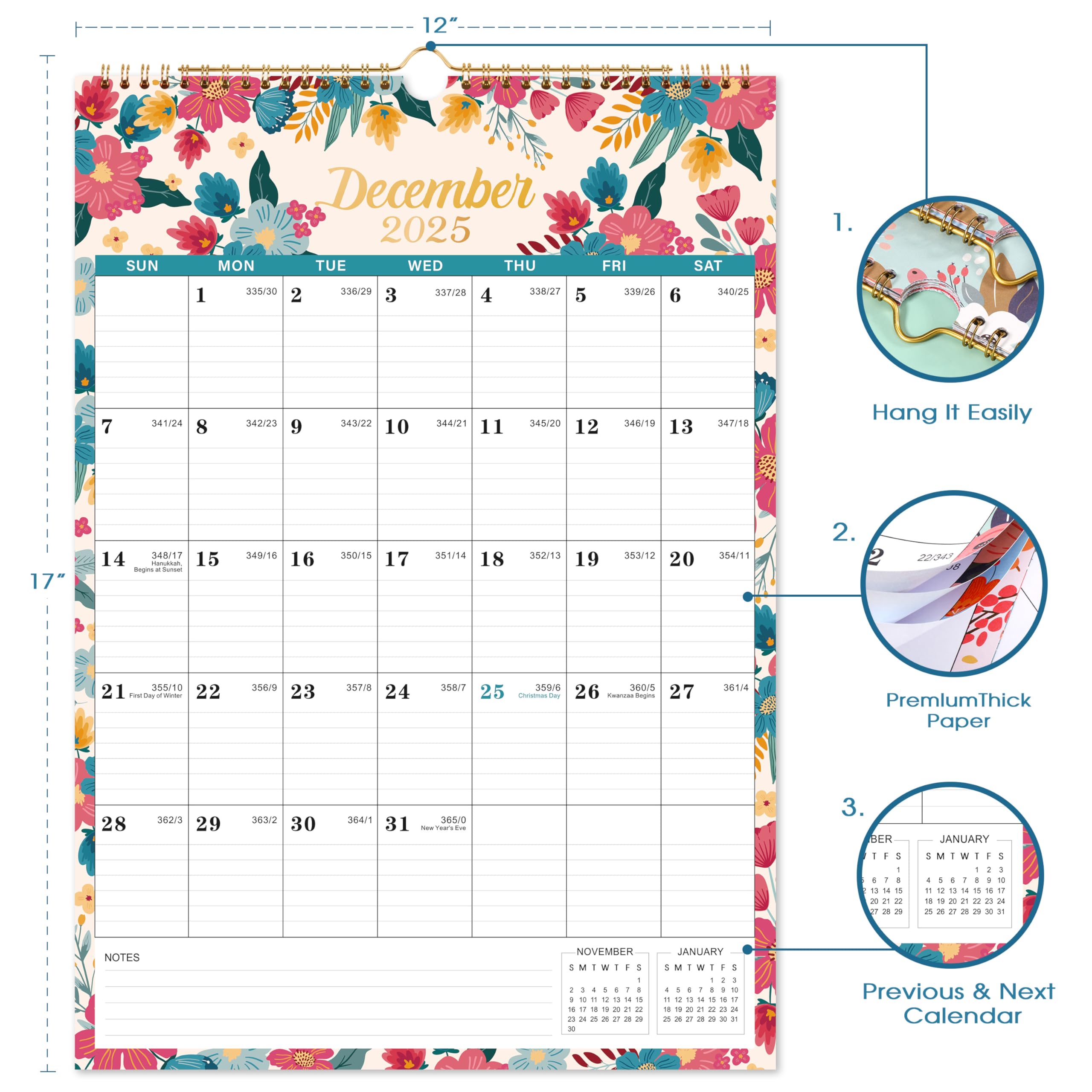 20252026 Calendar Wall Calendar 20252026, 18 Monthly