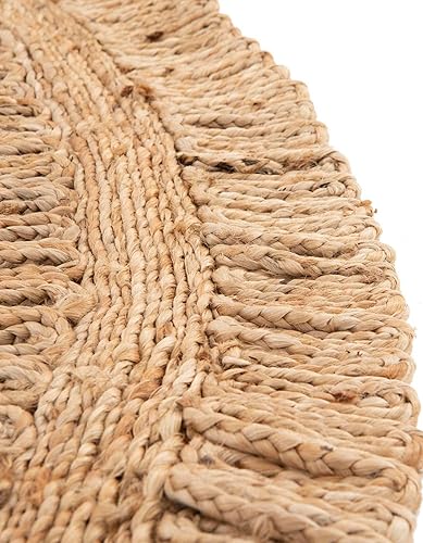 Miniatura 7 de Unique Loom Colección de yute trenzado de calidad clásica, hecha natural, tejida a mano con detalles de remolino circular, 6 pies x 6 pies 0 pies 0