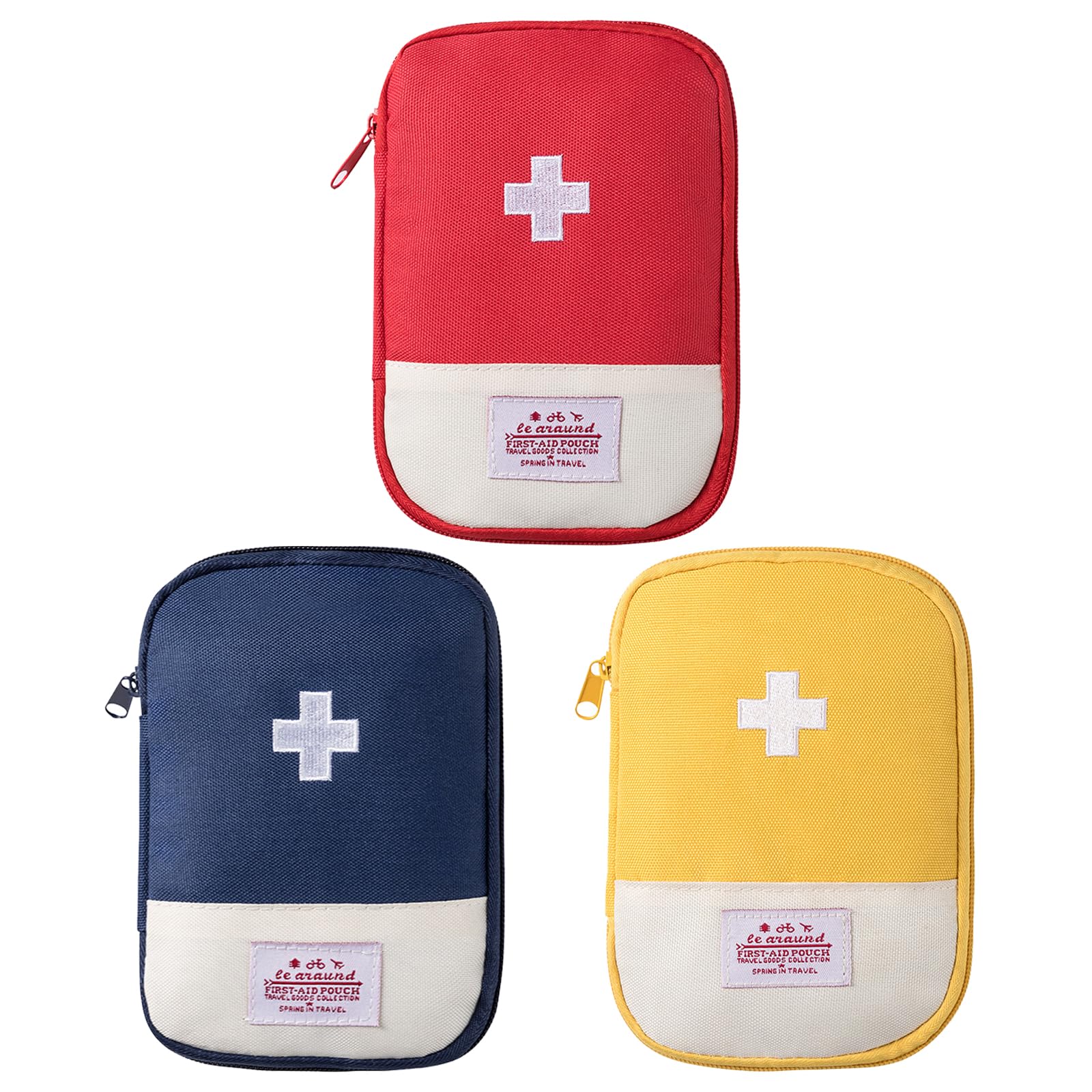 JSTHHTT 3 PCS Trousse de Secours Vide, Trousse de Premiers Secours, Mini trousse de Premiers Soins, Sac de Rangement de Médicaments pour Camping, Voyages, l'école et la Maison