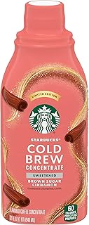 Starbucks Cold Brew Coffee Concentrate, Sweetened Brown Sugar Cinnamon Flavored Iced Coffee, 32 fl oz