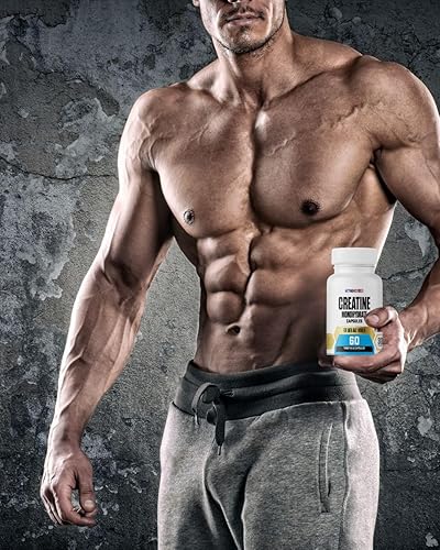 Miniatura 5 de Cápsulas de monohidrato de creatina, 1000 mg, 60 cápsulas vegetales, 30 porciones, para hombres y mujeres