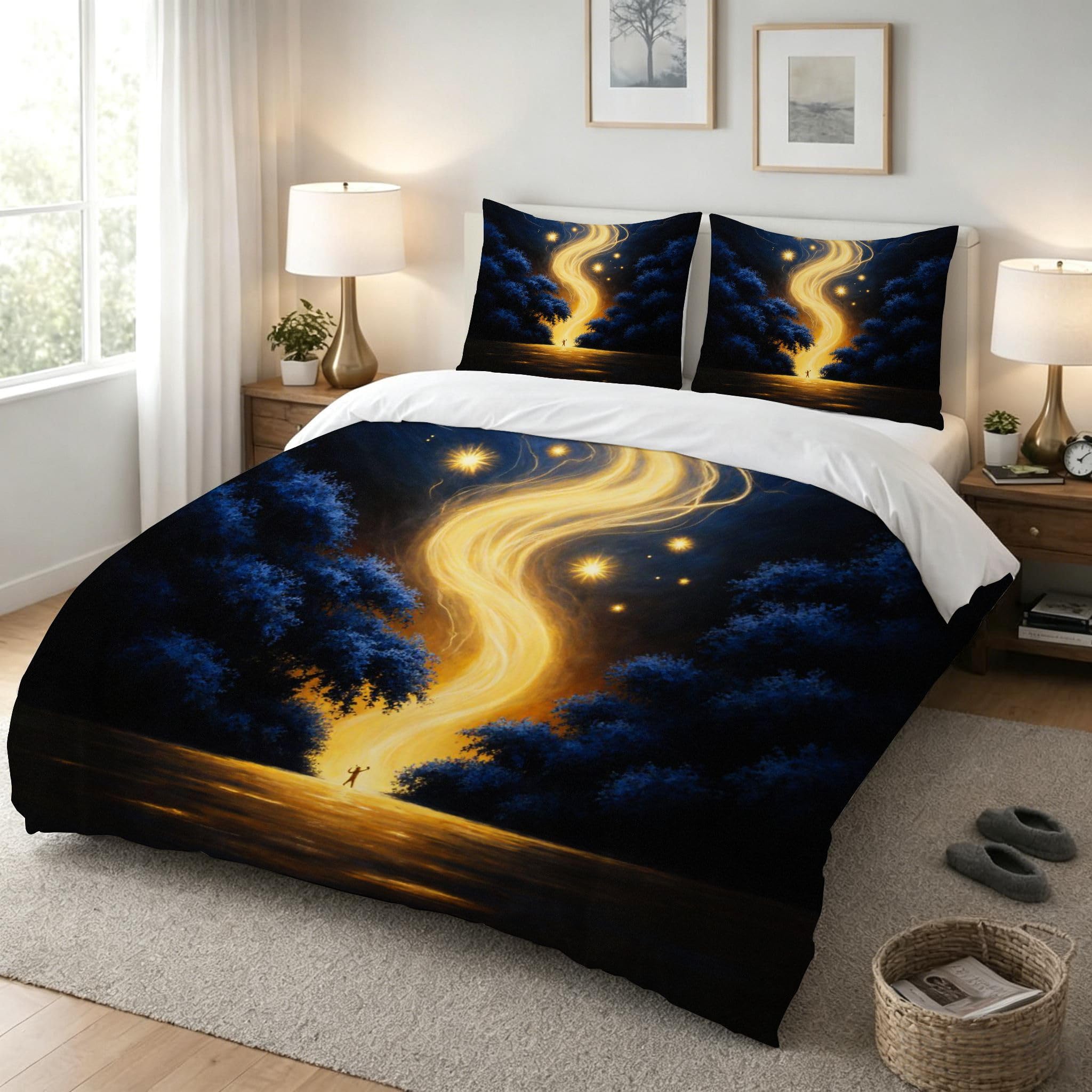Funda Nórdica Cama 180, 240x260 Luz Iridiscente Amarilla, AQ2106