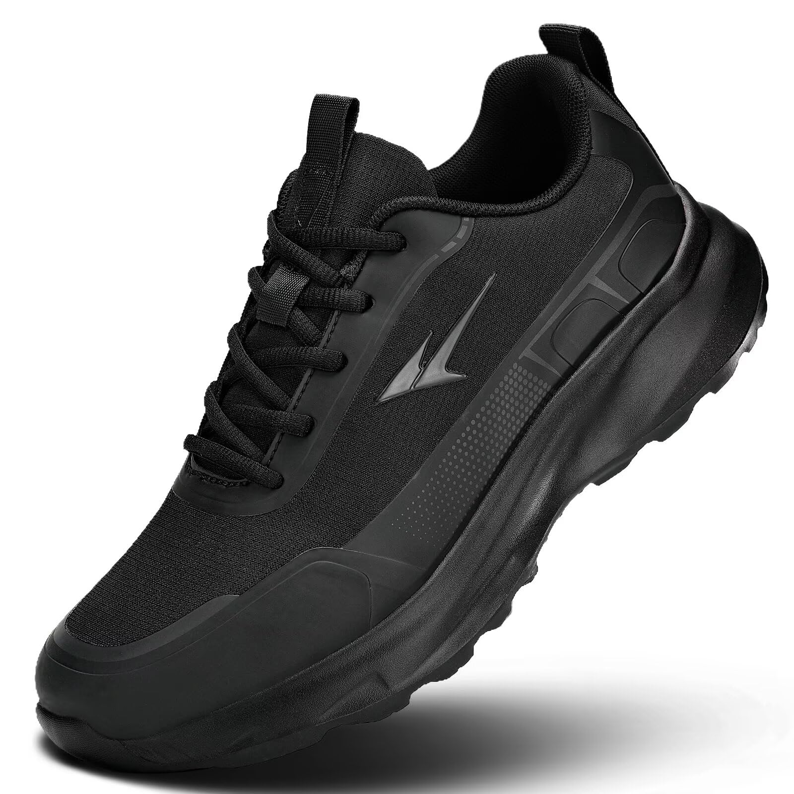Mens Trail Running Shoes Fashion Walking Hiking Non Slip Sneakers Tennis Cross Training Outdoor Casual Workout Trainers All Black 13