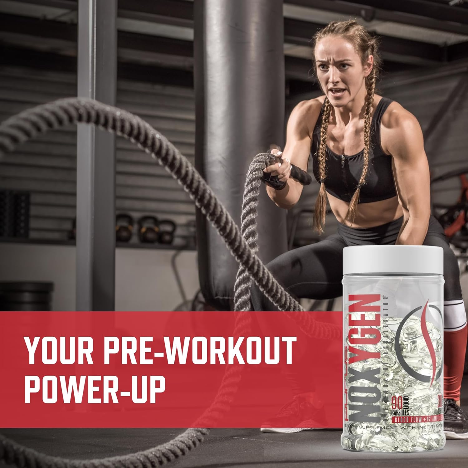 Purus Labs NOXygen Liquid Capsules Pre-Workout Accelerator | Nitric Oxide Pump Pills | Blood Flow & Oxygen Amplifier | 30 Servings, 90 Capsules