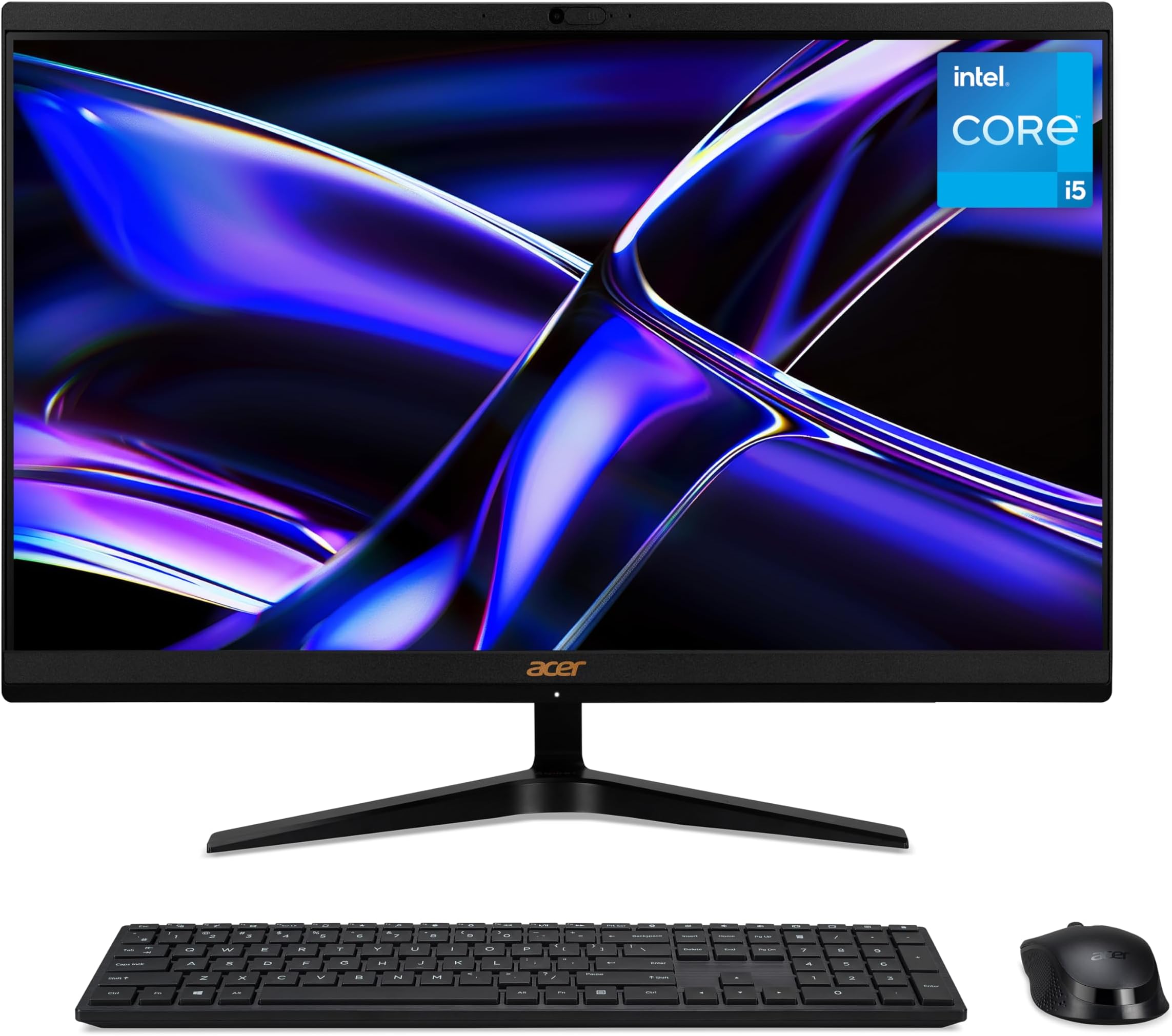 Acer Aspire C24-1800 All-in-One Desktop - Intel Core i5-12450H, 16GB, 1TB, Integrated Graphics, 23.8' Full HD, Windows 11, Black