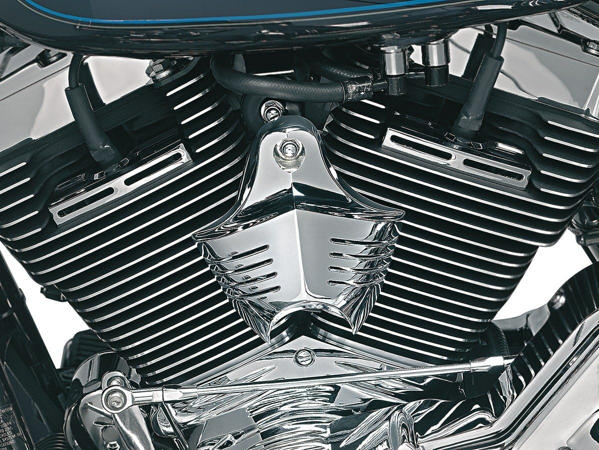 Kuryakyn 8323 Motorcycle Accent Accessory: Scorpion Spark Plug/Head Bolt Covers for 1999-2017 Harley-Davidson Twin Cam Engine Motorcycles, Chrome, 1 Pair , black